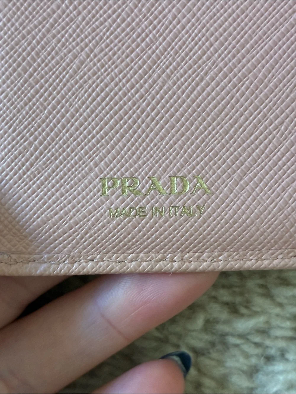 Prada pink saffiano leather wallet